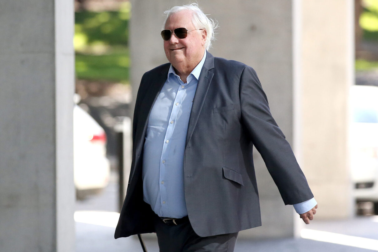 Clive Palmer is seen outside the Brisbane Supreme Court in Brisbane, Wednesday, June 1, 2022.