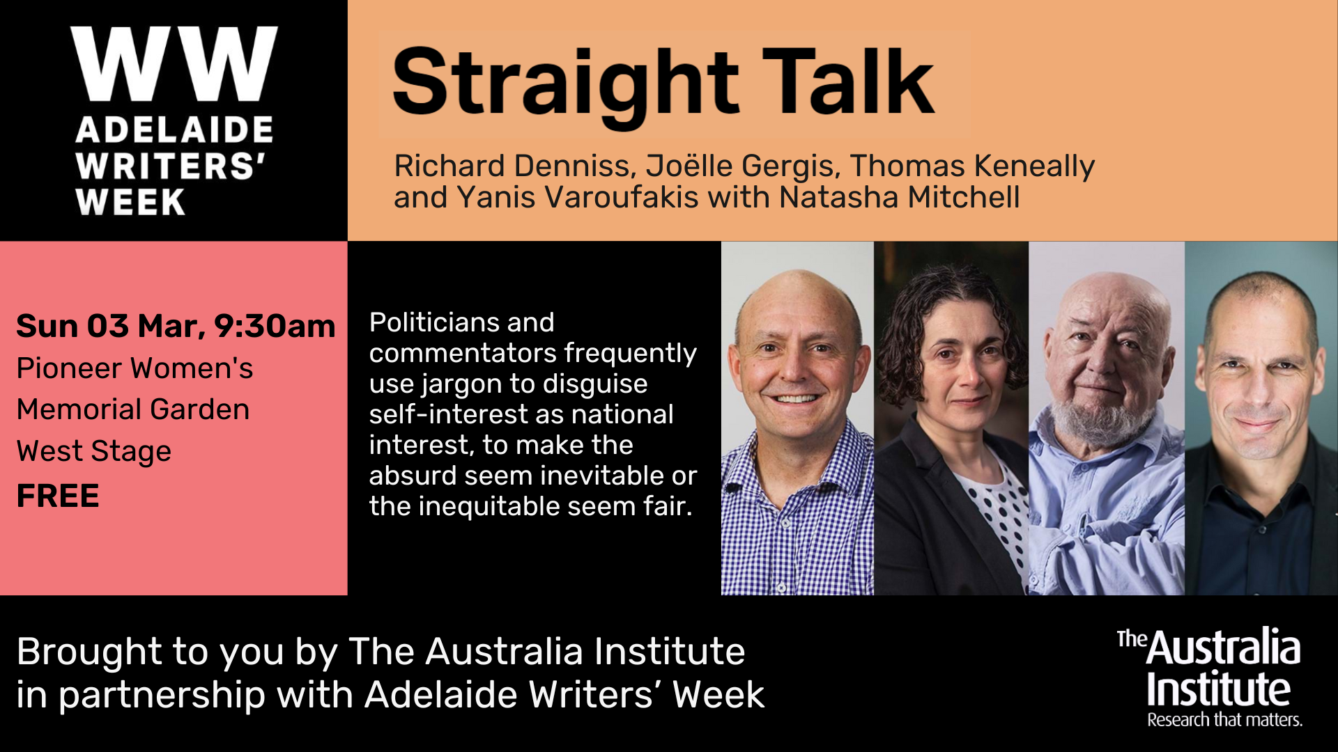 Straight Talk Adelaide Writers Week