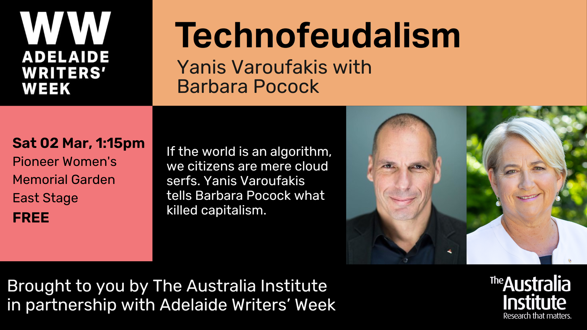 Technofeudalism Adelaide Writers Week The Australia Institute