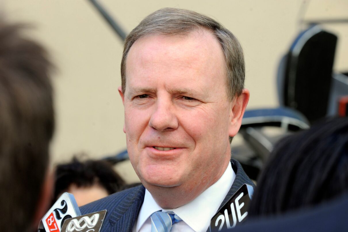 Former treasurer Peter Costello speaking during a press conference in Canberra, Monday, Oct. 19, 2009. Mr Costello gave his resignation Speaker Harry Jenkins today forcing a by-election in his seat of Higgins