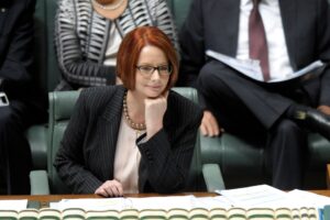 Prime Minister Julia Gillard listens during House of Representatives question time at Parliament House Canberra, Tuesday, June 18, 2013