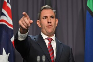 Treasurer Jim Chalmers at a press conference at Parliament House in Canberra, Tuesday, May 7, 2024
