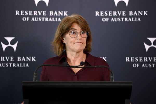 Reserve Bank Governor Michele Bullock speaks to the media during a press conference in Sydney, Tuesday, May 7, 2024.