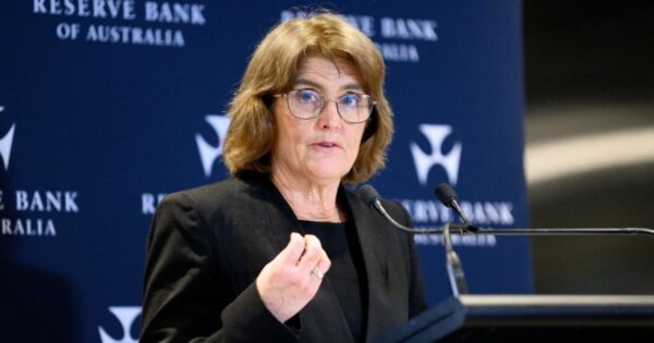 RBA Governor Michele Bullock speaks to media during a press conference in Sydney, Tuesday, August 6, 2024.