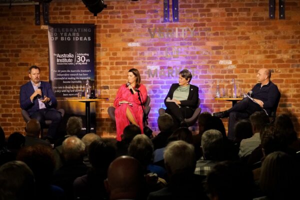 Minster Ed Husic, Senator Sarah Hanson-Young and Karen Percy discuss the future of journalism at Politics in the Pub in Canberra.