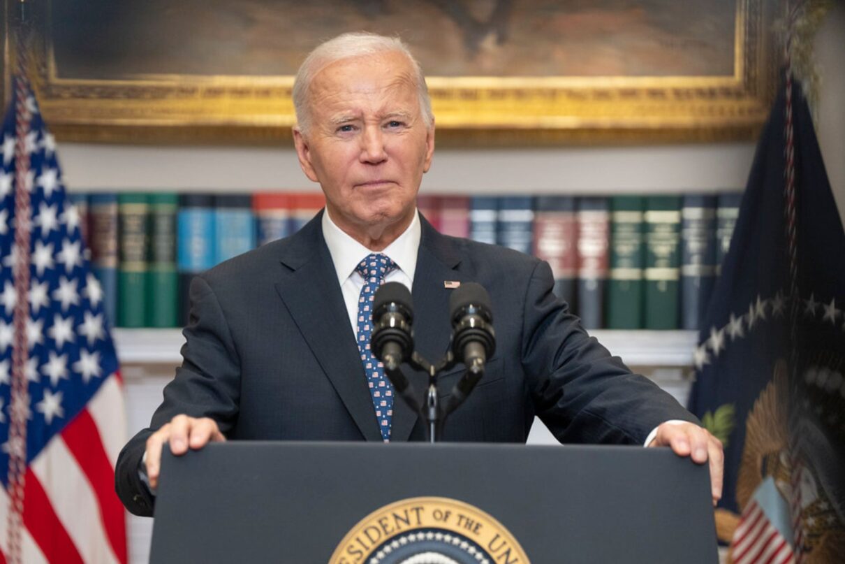 President Joe Biden delivers remarks on the Administration’s response to Hurricane Helene, Monday, September 30, 2024, in the Roosevelt Room of the White House.