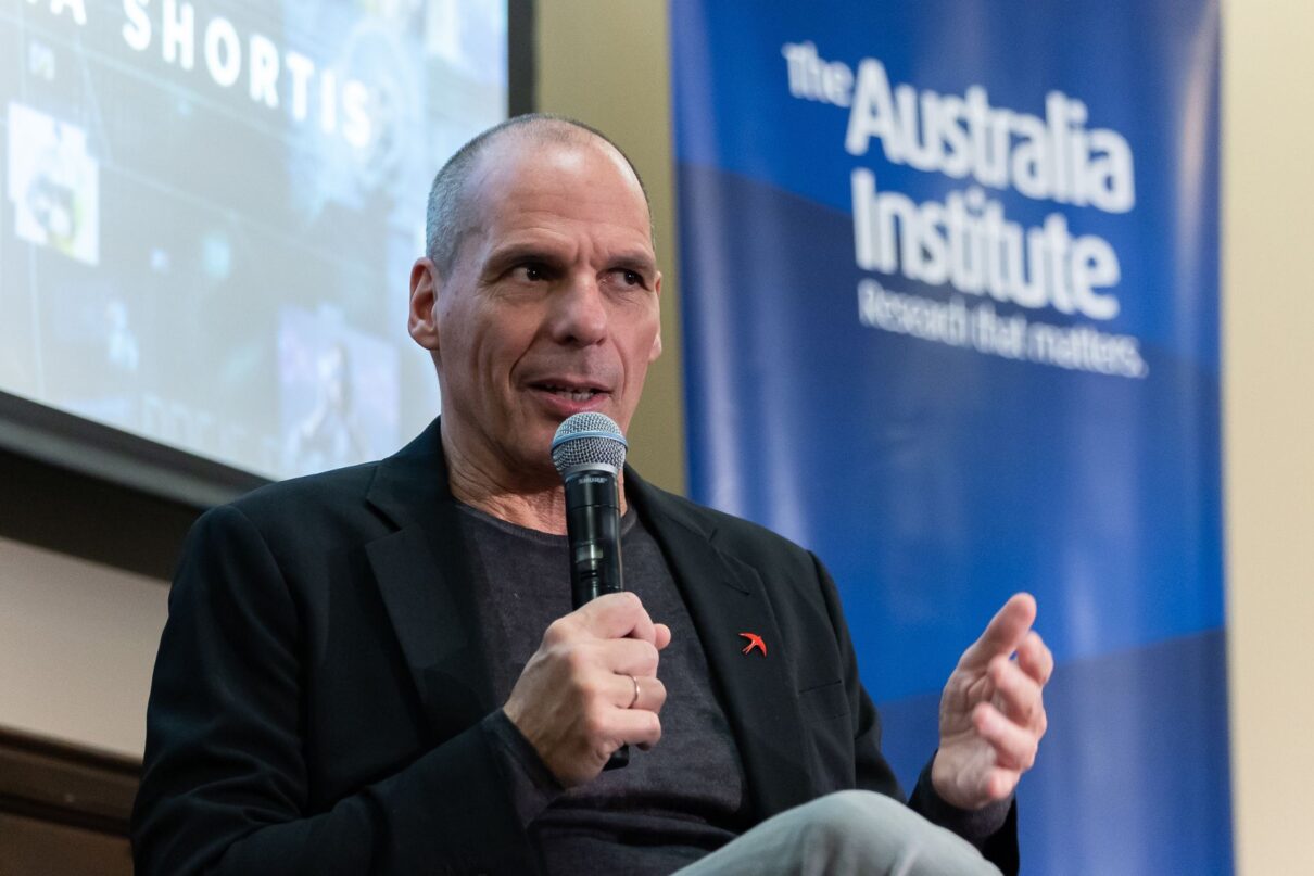 Yanis Varoufakis speaks in Melbourne, Australia