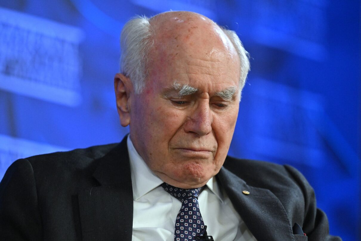 Former Australian prime minister John Howard at the National Press Club in Canberra, Thursday, August 18, 2022. Former prime minister Howard was discussing his forthcoming book, “A Sense of Balance”.