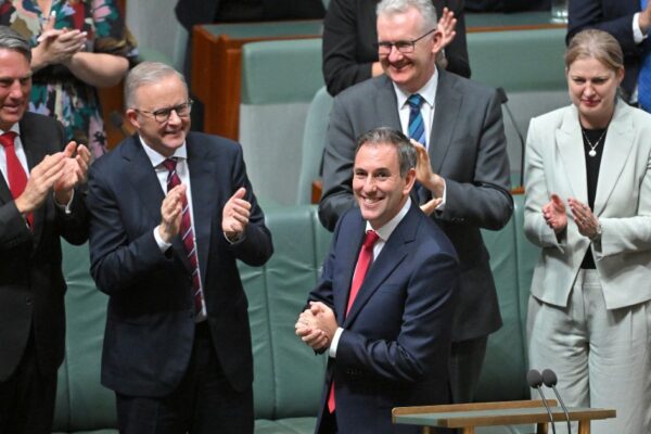 Treasurer Jim Chalmers after delivering the 2025-26 Federal Budget in the House of Representatives, Parliament House in Canberra, Tuesday, March 25, 2025.