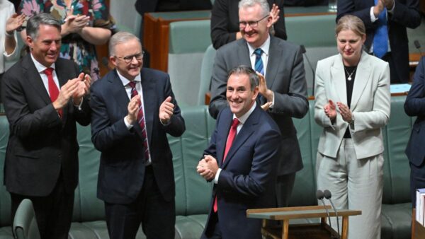 Treasurer Jim Chalmers after delivering the 2025-26 Federal Budget in the House of Representatives, Parliament House in Canberra, Tuesday, March 25, 2025.