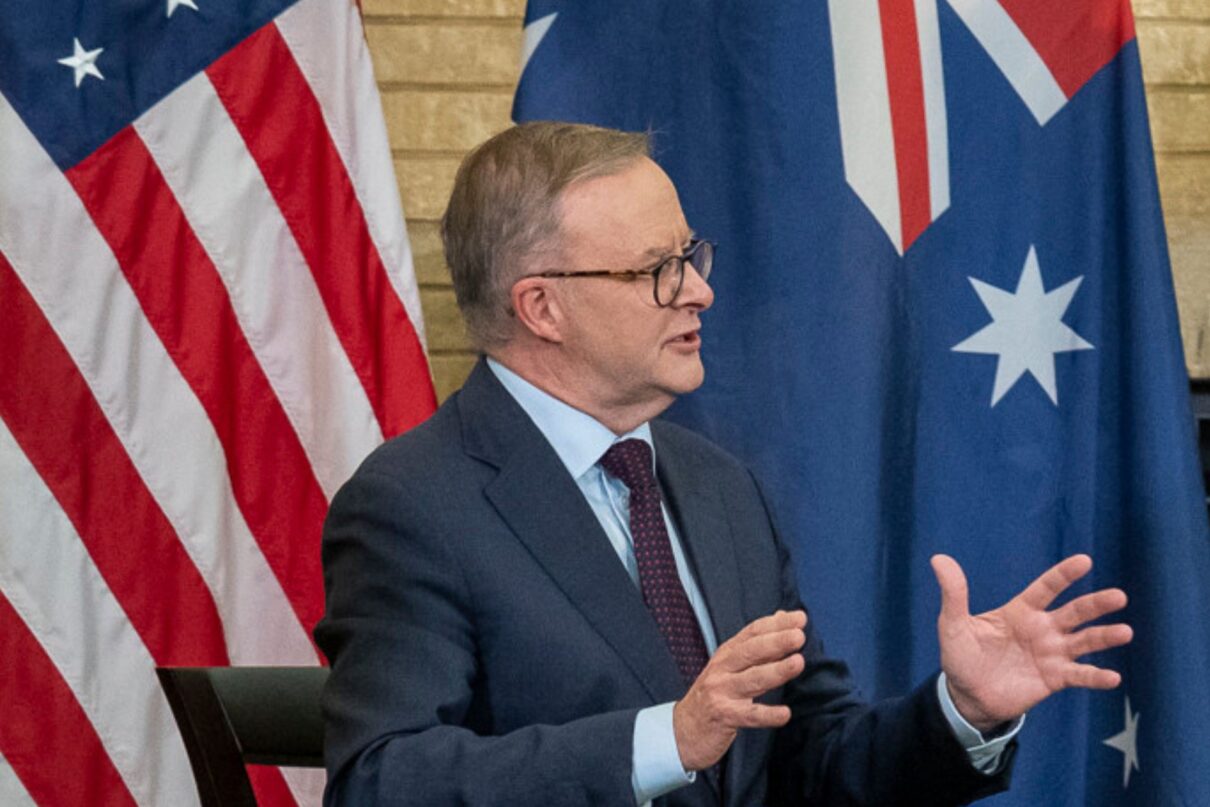 President Joe Biden participates in a bilateral meeting with Australian Prime Minister Anthony Albanese, Tuesday, May 24, 2022, at Kantei in Tokyo. (Official White House Photo by Adam Schultz)