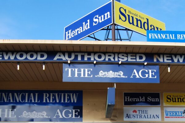 An Australian news agency advertises a variety of the country's newspapers in 2011.