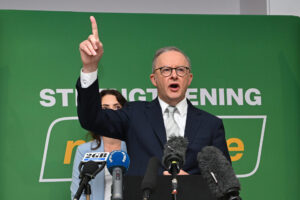 Australian Prime Minister Anthony Albanese speaks to the media during a visit to Morayfield Medicare Urgent Care Clinic in the electorate of Longman on Day 35 of the 2025 federal election campaign, near Brisbane, Friday, May 2, 2025.