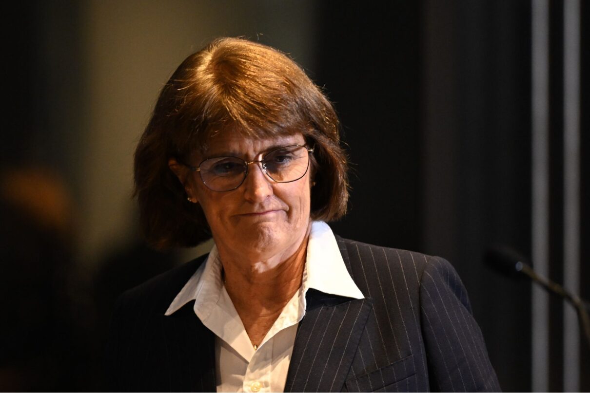 Reserve Bank of Australia (RBA) Governor Michele Bullock speaks to media during a press conference in Sydney, Tuesday, May 20, 2025. The RBA has cut interest rates by 25 basis points to 3.85 per cent.