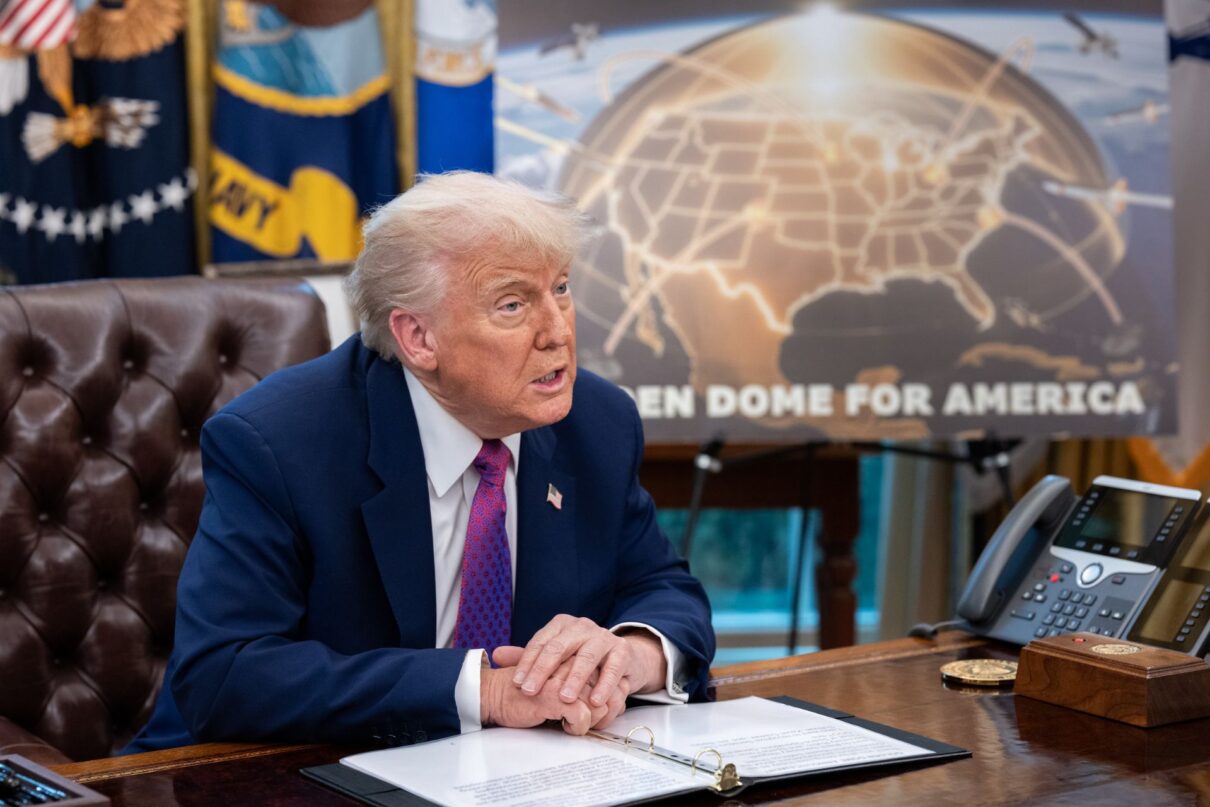 President Donald Trump announces the Golden Dome missile defense system, Tuesday, May 20, 2025, in the Oval Office. (Official White House Photo by Joyce N. Boghosian)