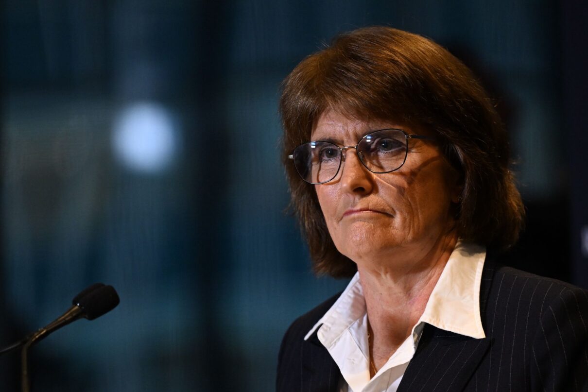 Reserve Bank of Australia (RBA) Governor Michele Bullock speaks to media during a press conference in Sydney, Tuesday, May 20, 2025. The RBA has cut interest rates by 25 basis points to 3.85 per cent.