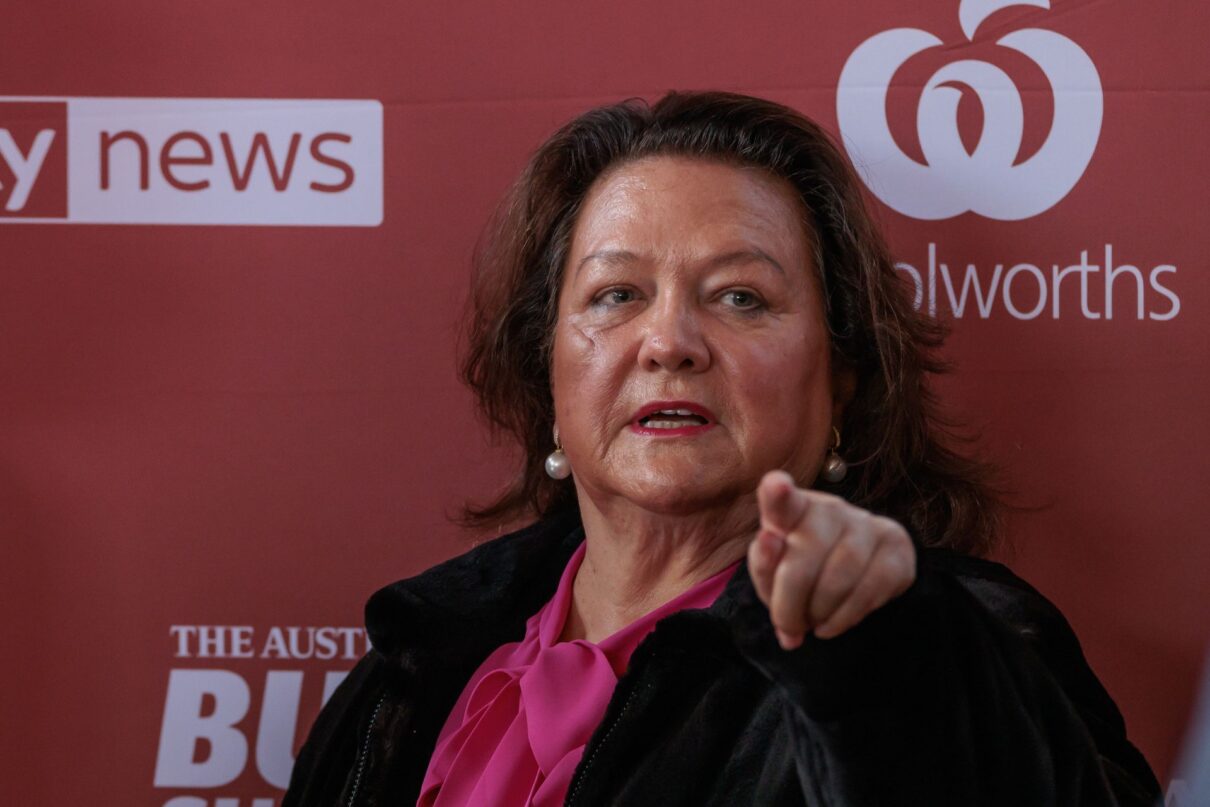 Gina Rinehart, Hancock Prospecting Executive Chair is seen after giving a keynote address during the News Corp Bush Summit at Perth Mess Hall in Perth, Monday, August 14, 2023.