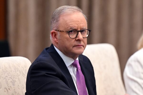 Prime Minister Anthony Albanese meets with China’s Chairman Zhao Leji in the Great Hall of the People in Beijing, China, Tuesday, July 15, 2025. Anthony Albanese has travelled to China for a six-day visit.