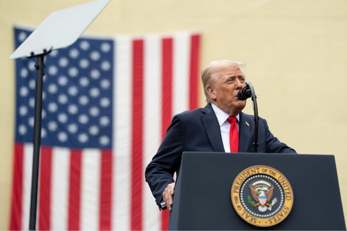 President Donald Trump and First Lady Melania Trump attend an event at the Pentagon in Arlington, Virginia to commemorate the 24th anniversary of the September 11, 2001 terrorist attacks, Thursday, September 11, 2025. (Official White House Photo by Andrea Hanks)