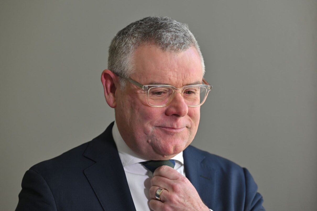 Minister for the Environment Murray Watt speaks to journalists in the Press Gallery at Parliament House in Canberra, Monday, October 27, 2025.