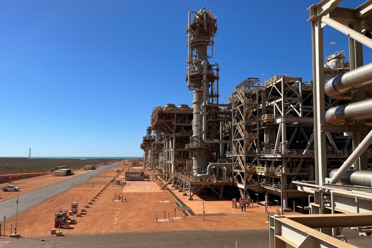 The Train 1 processing unit is seen at Chevron Australia's Gorgon Project LNG plant on Barrow Island, Western Australia, Monday, May 20, 2024. Chevron Australia's Barrow Island LNG plant produces gas for export and domestic supply.