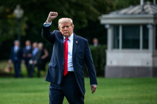 President Donald Trump boards Marine One on the South Lawn of the White House en route to Joint Base Andrews, Maryland on Thursday, September 11, 2025, for a trip to New York. (Official White House Photo by Molly Riley)
