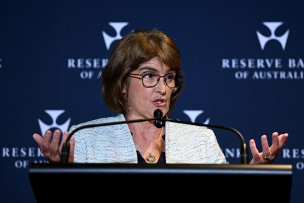 Reserve Bank of Australia (RBA) Governor Michele Bullock speaks to media during a press conference in Sydney, Tuesday, November 4, 2025.