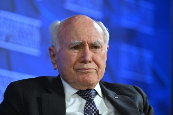 Former Australian prime minister John Howard at the National Press Club in Canberra, Thursday, August 18, 2022. Former prime minister Howard was discussing his forthcoming book, “A Sense of Balance”.