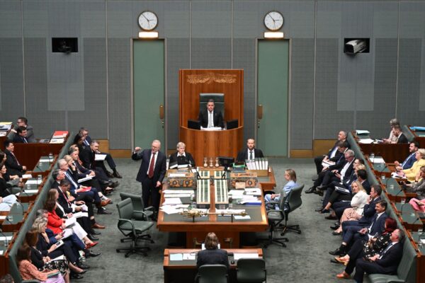 Australian Prime Minister Anthony Albanese speaks during Question Time in the House of Representatives at Parliament House in Canberra, Thursday, November 27, 2025