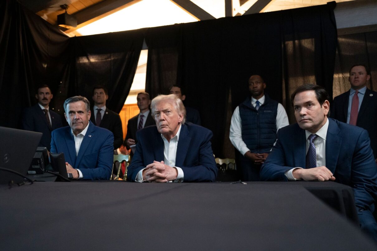 President Donald Trump monitors U.S. military operations in Venezuela, from Mar-a-Lago Club in Palm Beach, Florida, on Saturday, January 3, 2026. (Official White House Photo by Molly Riley, https://flickr.com/photos/whitehouse/55022345928/in/dateposted/)
