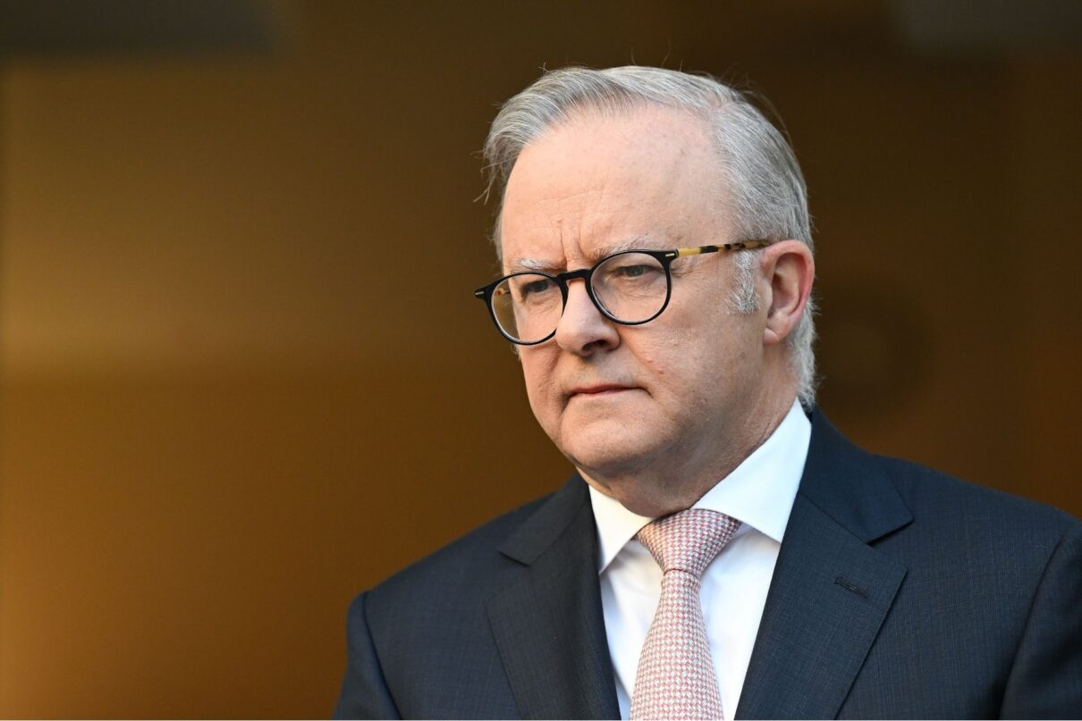 Australian Prime Minister Anthony Albanese speaks to the media during a press conference at Parliament House in Canberra, Tuesday, January 13, 2026.