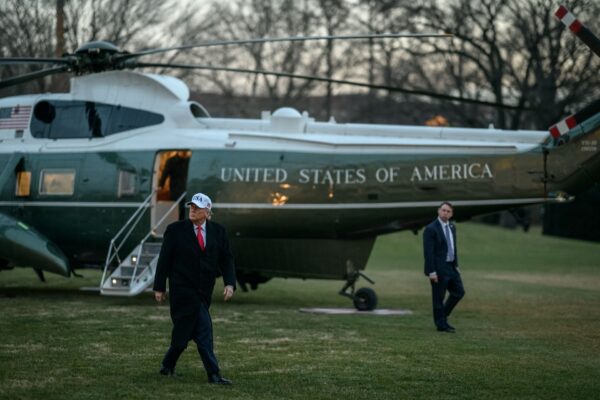 President Donald Trump disembarks Marine One on the South Lawn of the White House on Tuesday, January 13, 2026, after a trip to Detroit, Michigan. (Official White House Photo by Joyce N. Boghosian)