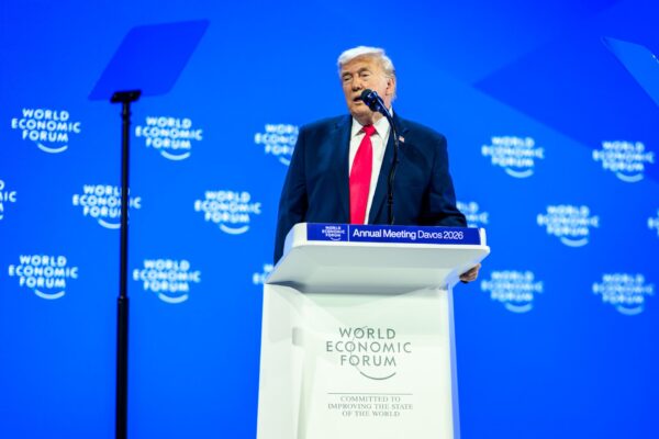 President Donald Trump delivers remarks at the World Economic Forum in Davos, Switzerland on Wednesday, January 21, 2026, at the Davos Congress Center. (Official White House Photo by Daniel Torok)