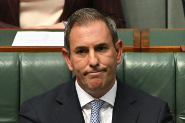 Australian Treasurer Jim Chalmers reacts during Question Time in the House of Representatives at Parliament House in Canberra, Tuesday, February 3, 2026.