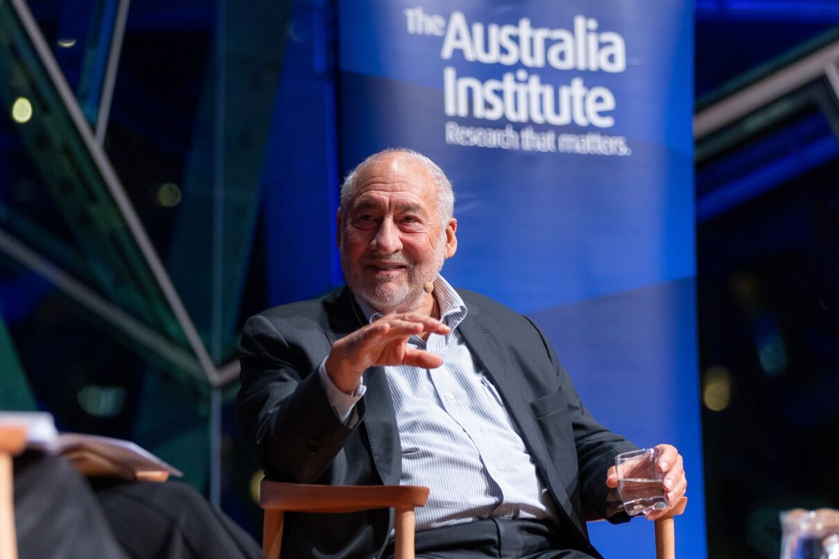 Joseph Stiglitz speaks at an Australia Institute event in Melbourne, Australia