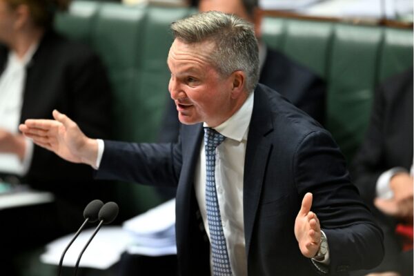 Australian Energy Minister Chris Bowen speaks during Question Time in the House of Representatives at Parliament House in Canberra, Tuesday, August 20, 2024.