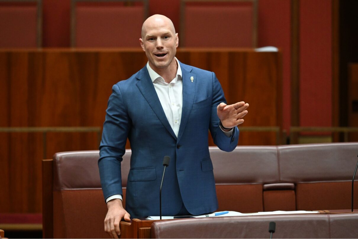 Independent Senator David Pocock speaks during Senate Question Time at Parliament House in Canberra, Thursday, October 30, 2025.