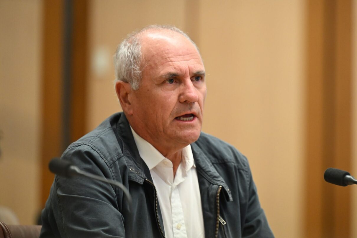 Former Treasury Secretary Ken Henry speaks during a Select Committee inquiry at Parliament House in Canberra, Tuesday, April 21, 2026.