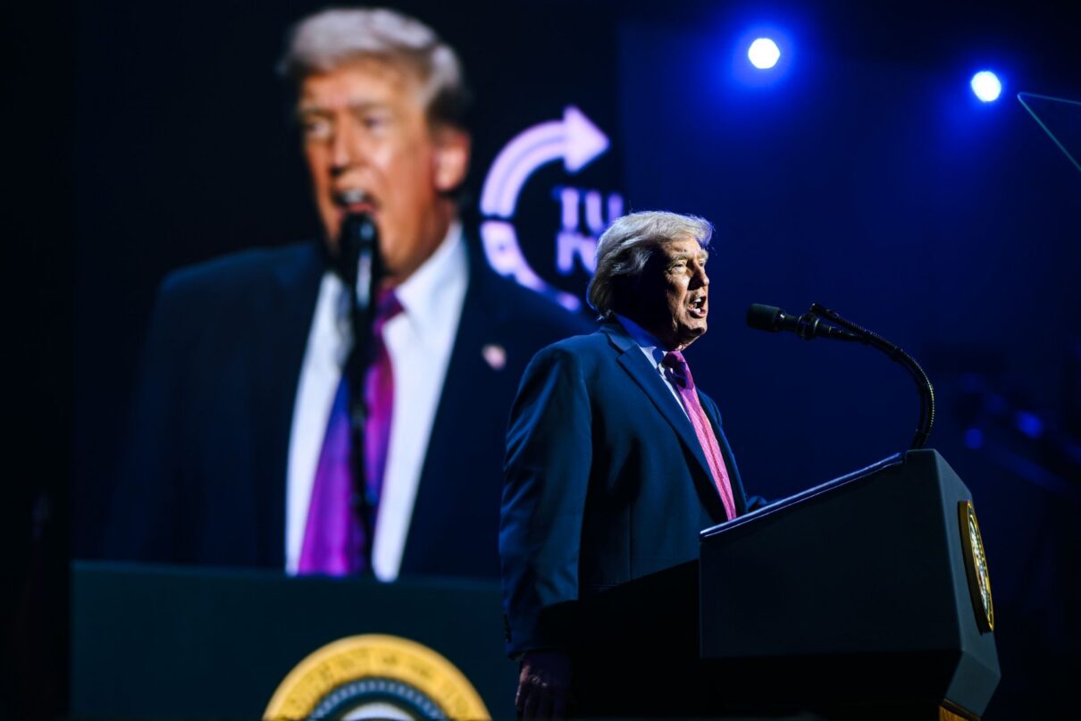 President Donald J. Trump delivers remarks at a Turning Point USA event at Dream City Church in Phoenix, Arizona on Friday, April 17, 2026. (Official White House Photo by Daniel Torok)