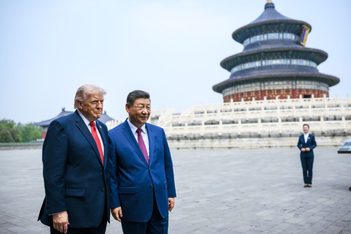 President Donald J. Trump tours the Hall of Prayer of Good Harvest with President Xi Jinping of the People’s Republic of China, Thursday, May 14, 2026, at the Temple of Heaven in Beijing. (Official White House Photo by Daniel Torok)