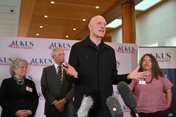 Musician and former Labor Minister Peter Garrett at a press conference at Parliament House in Canberra, Tuesday, June 2, 2026.