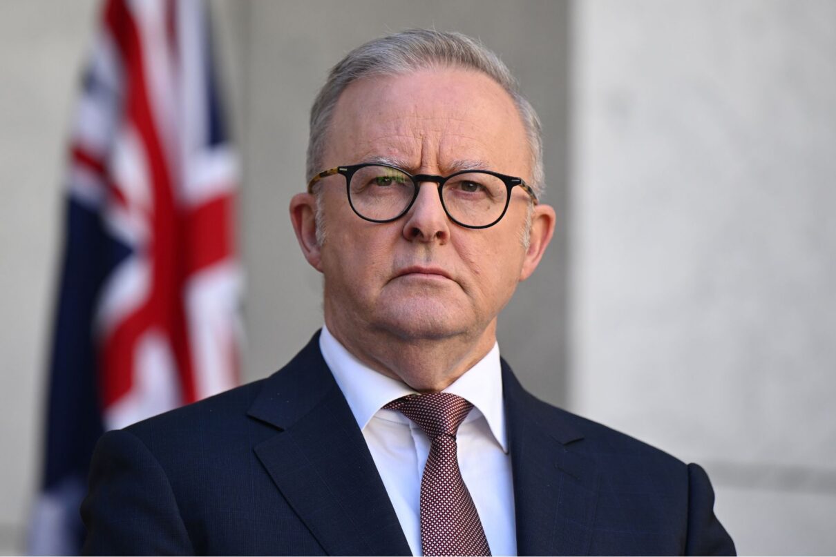 Australian Prime Minister Anthony Albanese speaks to the media during a press conference at Parliament House in Canberra, Tuesday, April 28, 2026.