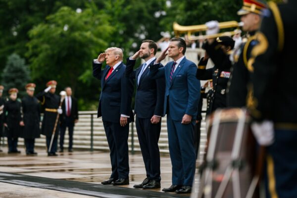 President Donald J. Trump and Vice President JD Vance participate in a wreath-laying ceremony at the Tomb of the Unknown Soldier on Memorial Day, Monday, May 26, 2026, at Arlington National Cemetery in Arlington, Virginia. (Official White House Photo by Daniel Torok)