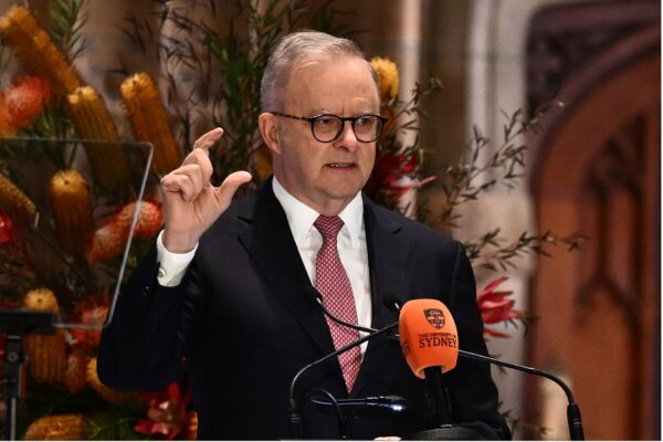 Australian Prime Minister Anthony Albanese delivers a speech titled AI in Australia’s Interests at The University of Sydney, Wednesday, July 15, 2026.