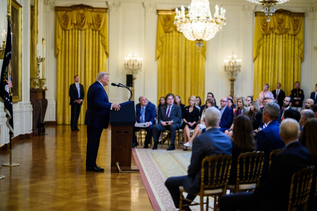 President Donald J. Trump delivers an address to the Nation in the East Room, Thursday, July 16, 2026, at the White House. (Official White House Photo by Daniel Torok)