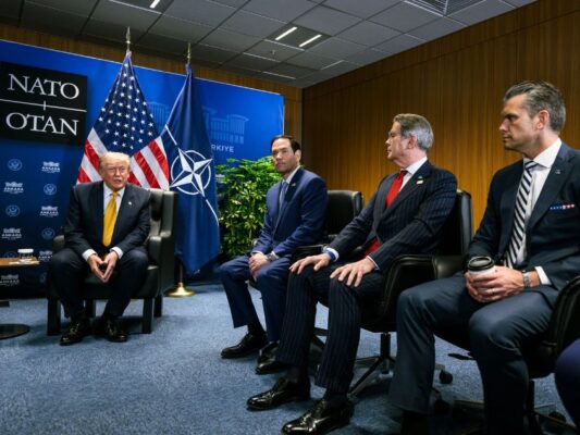 President Donald J. Trump meets with NATO Secretary General Mark Rutte at the Bestepe Presidential Compound in Ankara, Turkey on Wednesday, July 8, 2026. (Official White House Photo by Daniel Torok)