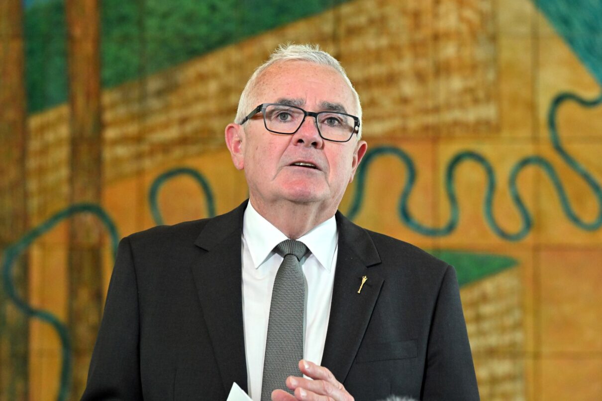 Independent member for Clark Andrew Wilkie at a press conference at Parliament House in Canberra, Thursday, February 5, 2026.